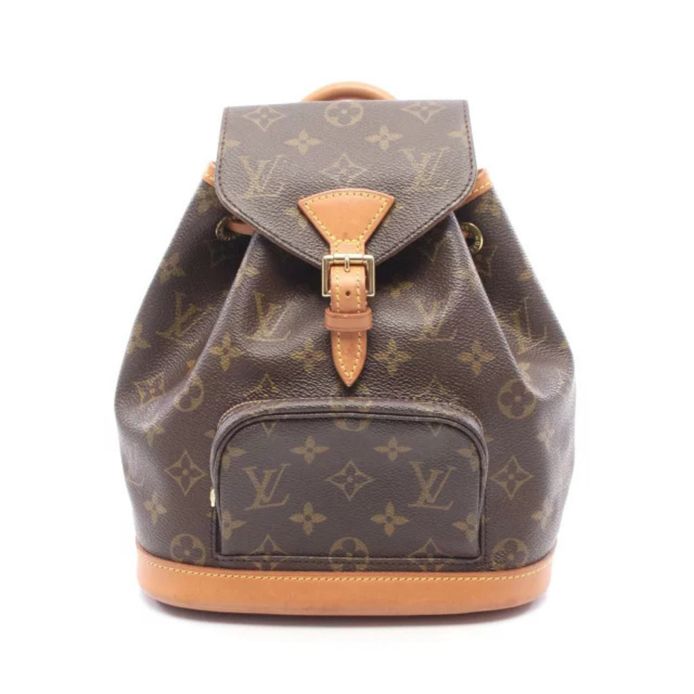 Louis Vuitton Montsouris Backpack Rucksack Canvas Leather Monogram Brown
